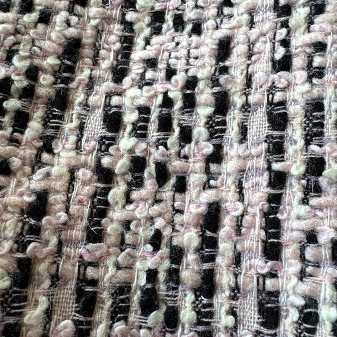 Vintage ツイード ブラックピンク オーダーコート レトロ 昭和