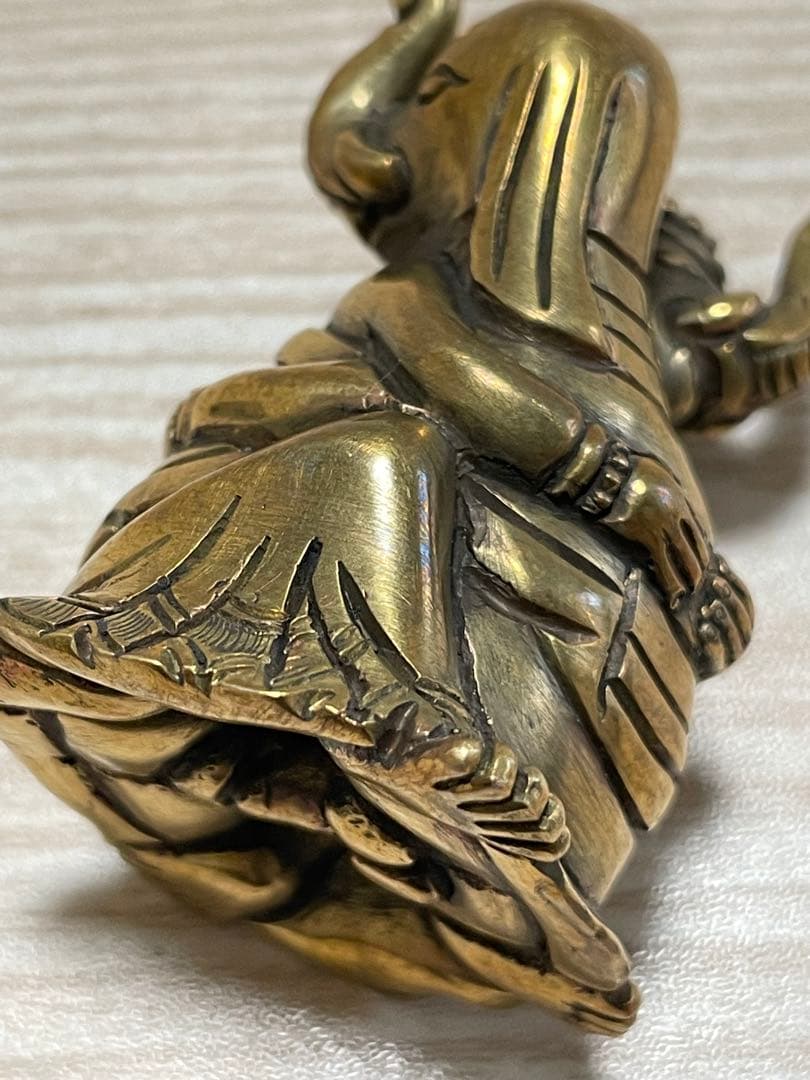 《 チベット密教　新品　1点物 》 オリジナル　真鍮製　ガネーシャ　聖天　秘仏