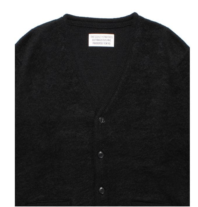 新品 ワコマリア モヘア カーディガン L ブラック 野村訓市 - メルカリ