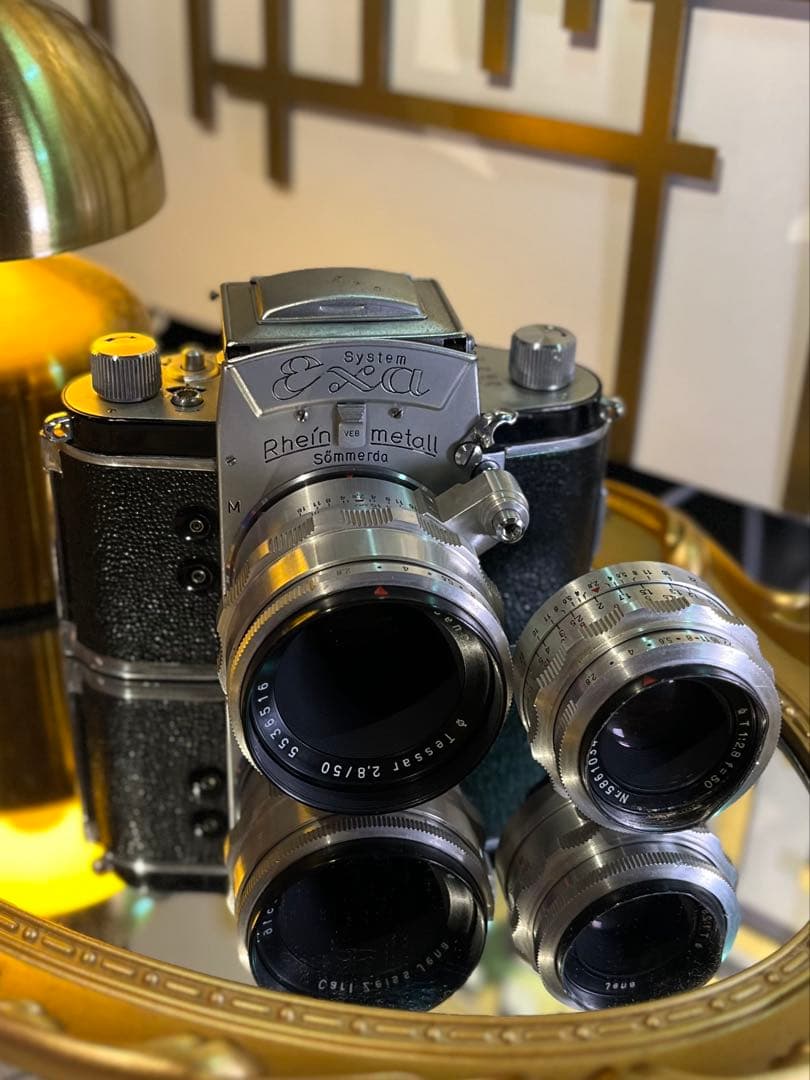 希少モデル イハゲー EXA ラインメタル 刻印入 レンズ2本付 美品 Yahoo!オークション -「ihagee exa」の落札相場・落札価格