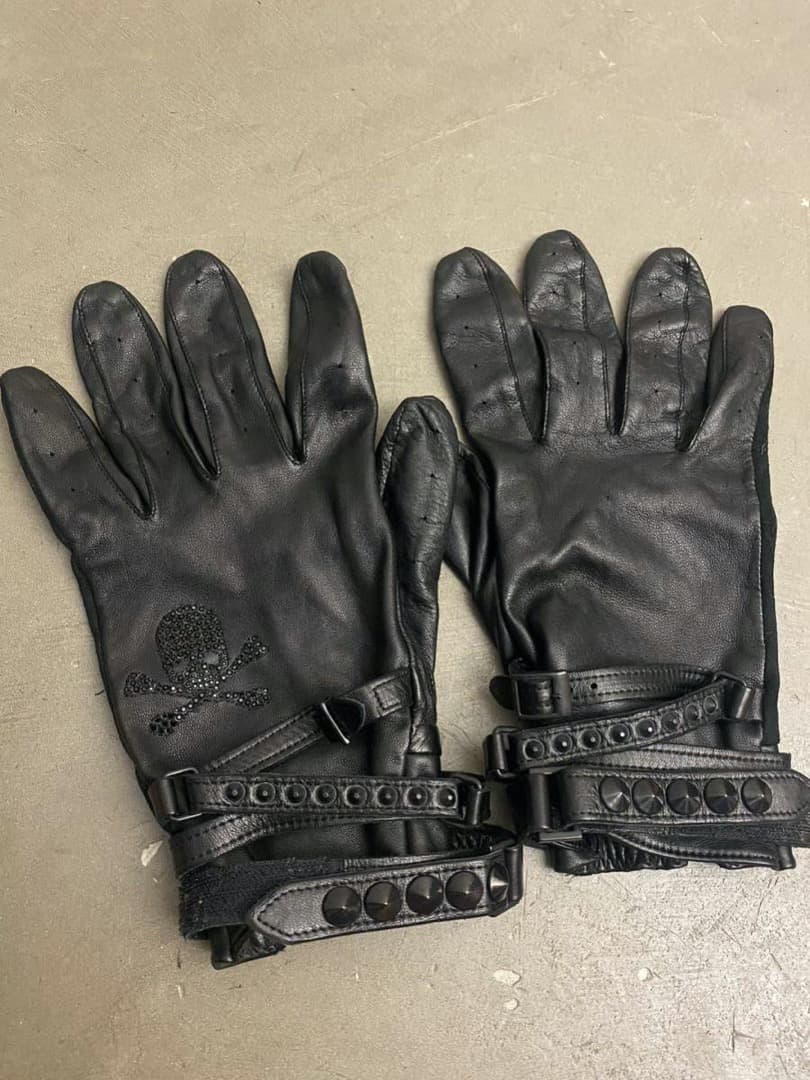 ロエン Roen ラムレザー スワロスキースカル スタッズ ベルト