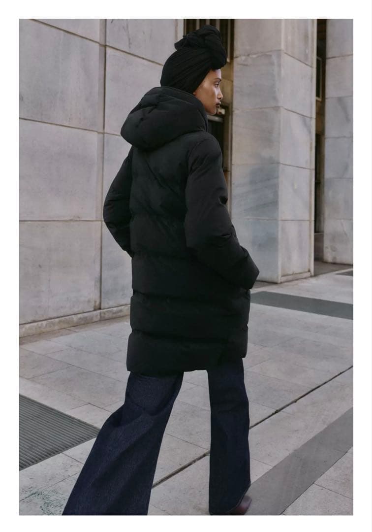 ZARA セミロングアノラック ブラック L 新品 - メルカリ