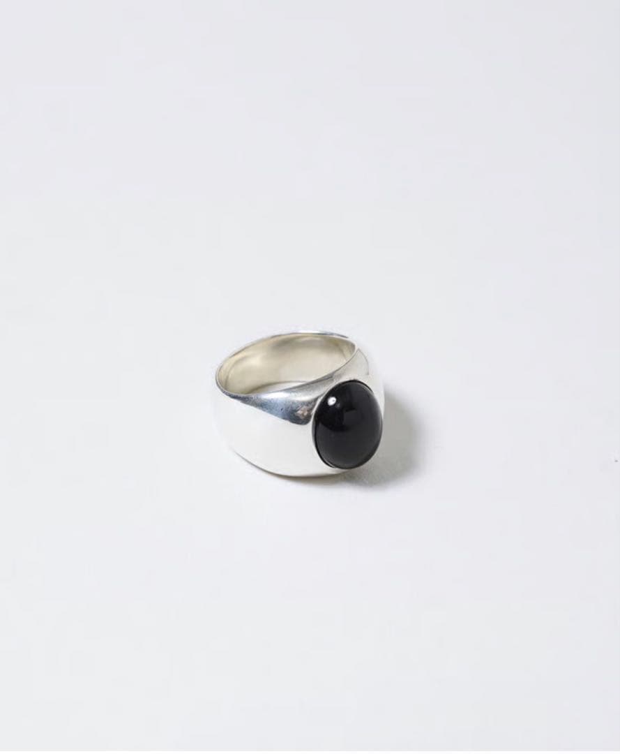 OX JEWELRY Silver Big Onyx Ring - 19号 - メルカリ