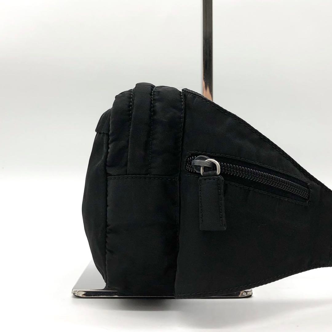 美品✨PRADA プラダ NERO 三角ロゴ ボディバッグ テスートナイロン 黒