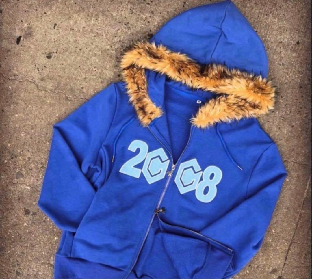 fuckthisindustry ファージップパーカー ブルー Sサイズ - メルカリ