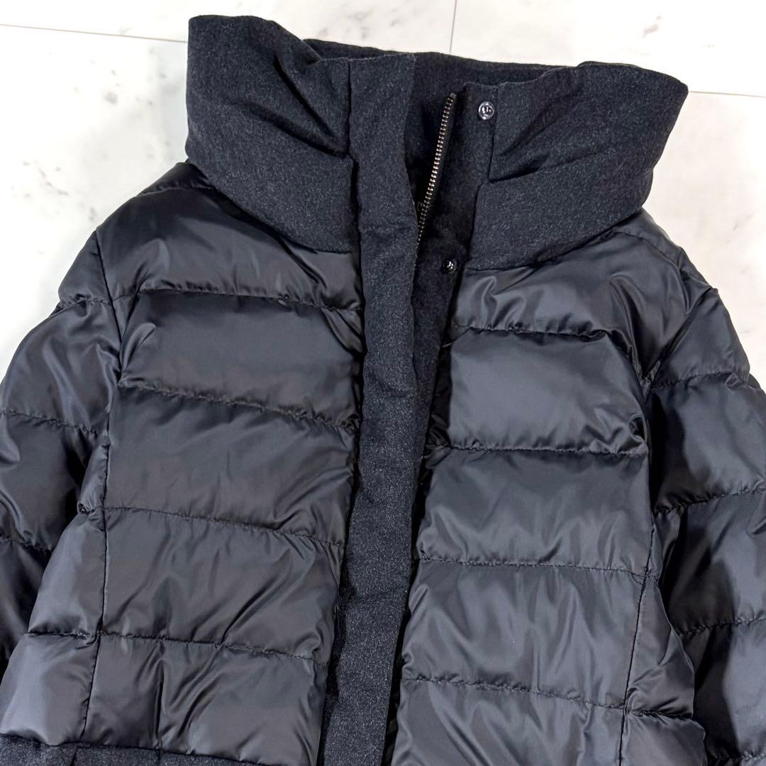 美品 23区 異素材切替ウールカシミヤ混 ダウンジャケットコート ロング