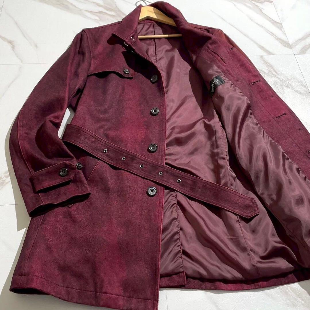 【極美品◦XL✨】トルネードマート スウェード調 ベルテッドコート ボルドー 青島心さん着用】ベルテッドレディーコート | PROPORTION BODY