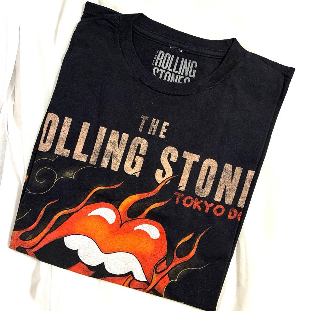 ローリングストーンズ ファイアー ベロT黒 ②