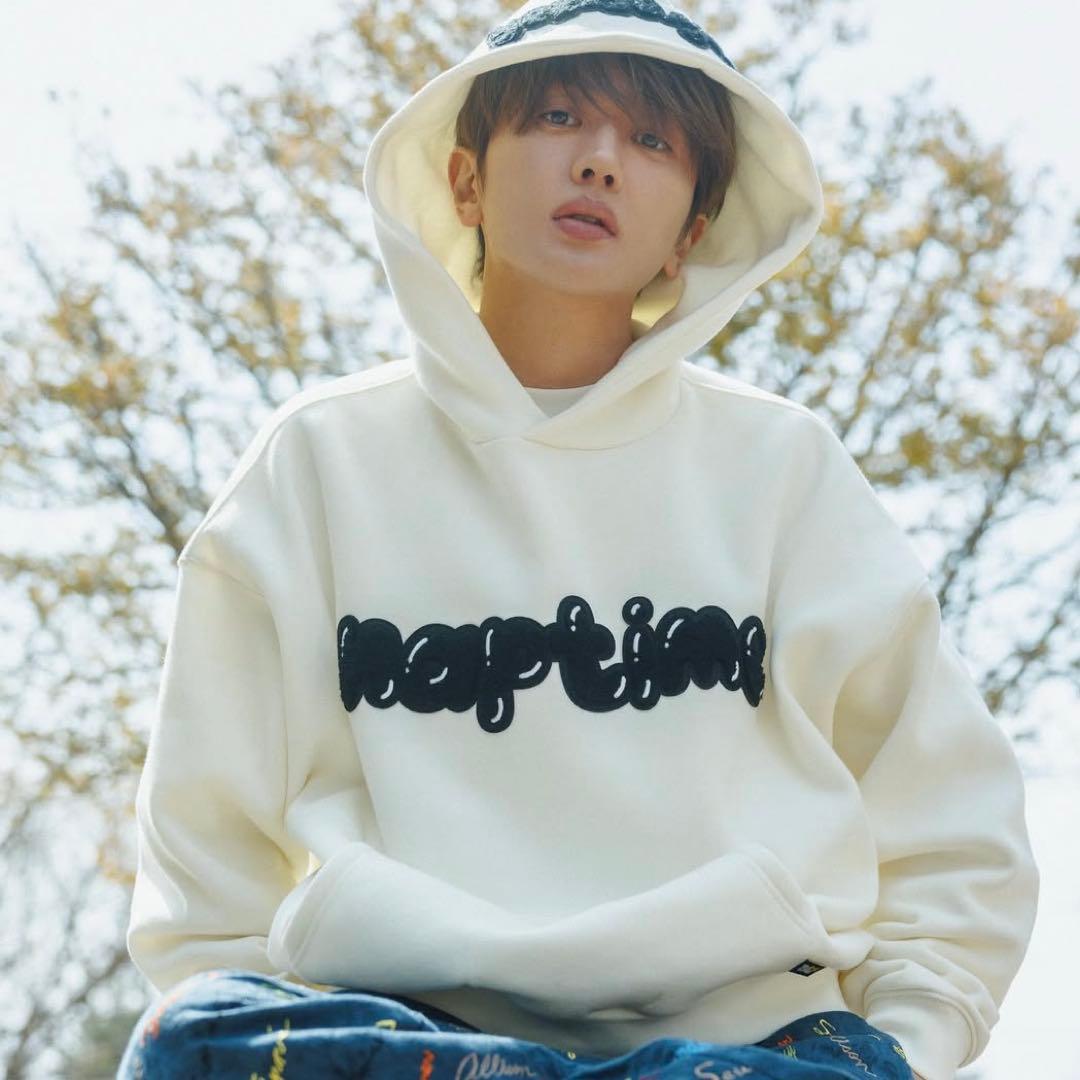 【週末値下げ9500→9000】Naptimeワッペンパーカー S アイボリー