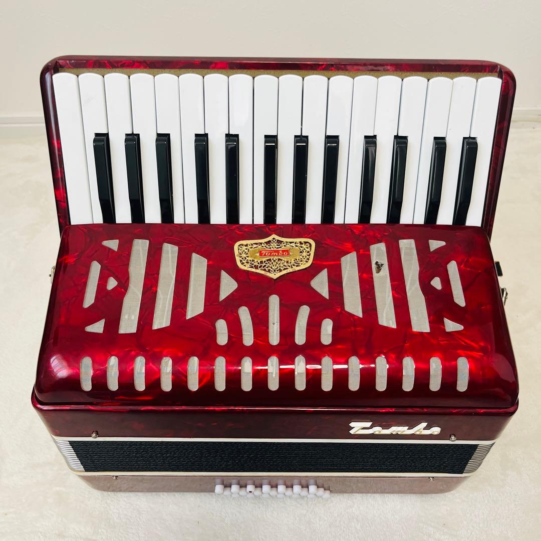 ☆良品 TOMBO アコーディオン No.211 30鍵盤 ハードケース付き TOMBO