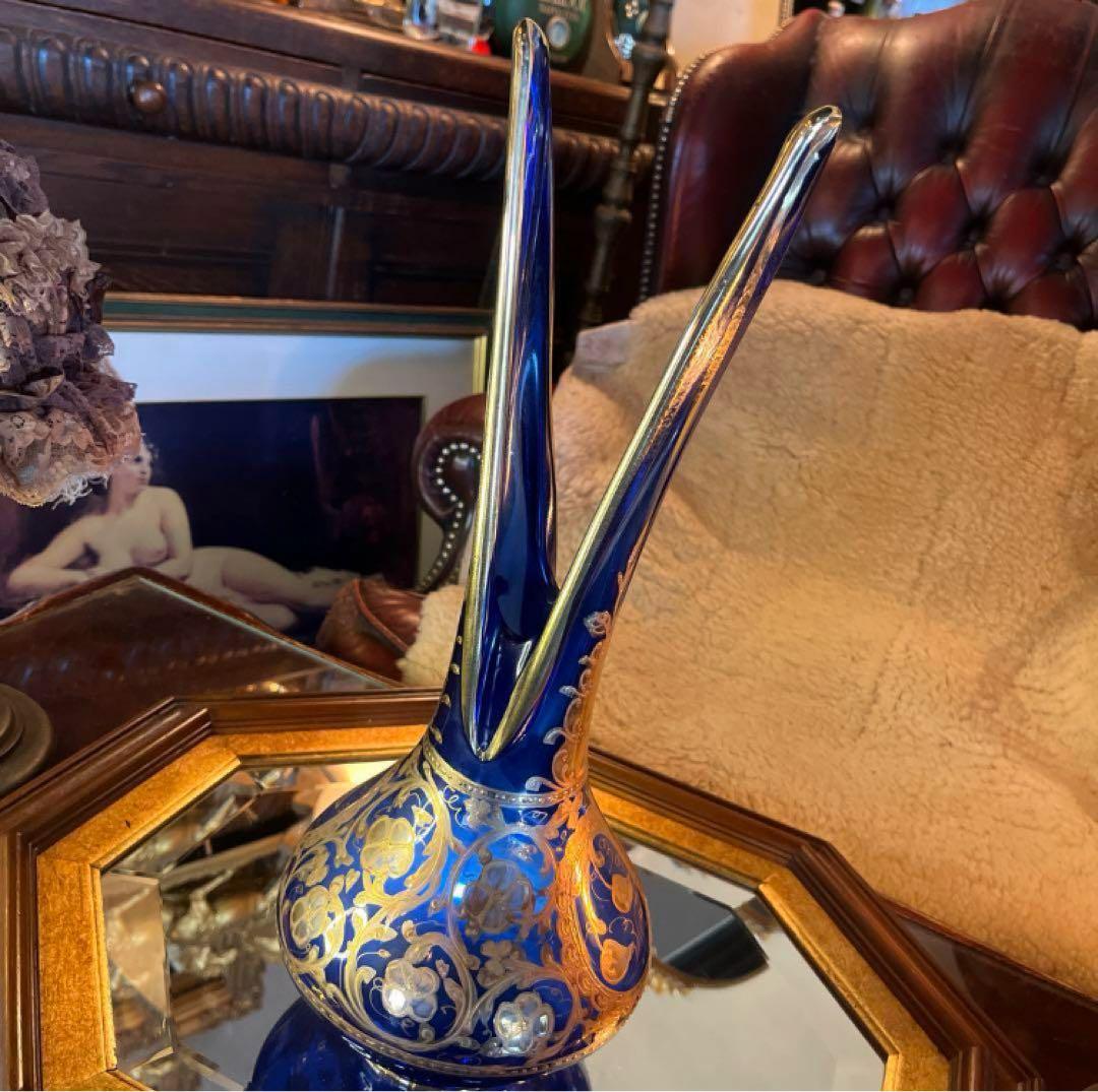 湯布院アンティーク イタリア 金彩花瓶 フラワースタンド ハンドメイド 湯布院アンティーク イタリア 金彩花瓶 フラワースタンド ハンドメイド