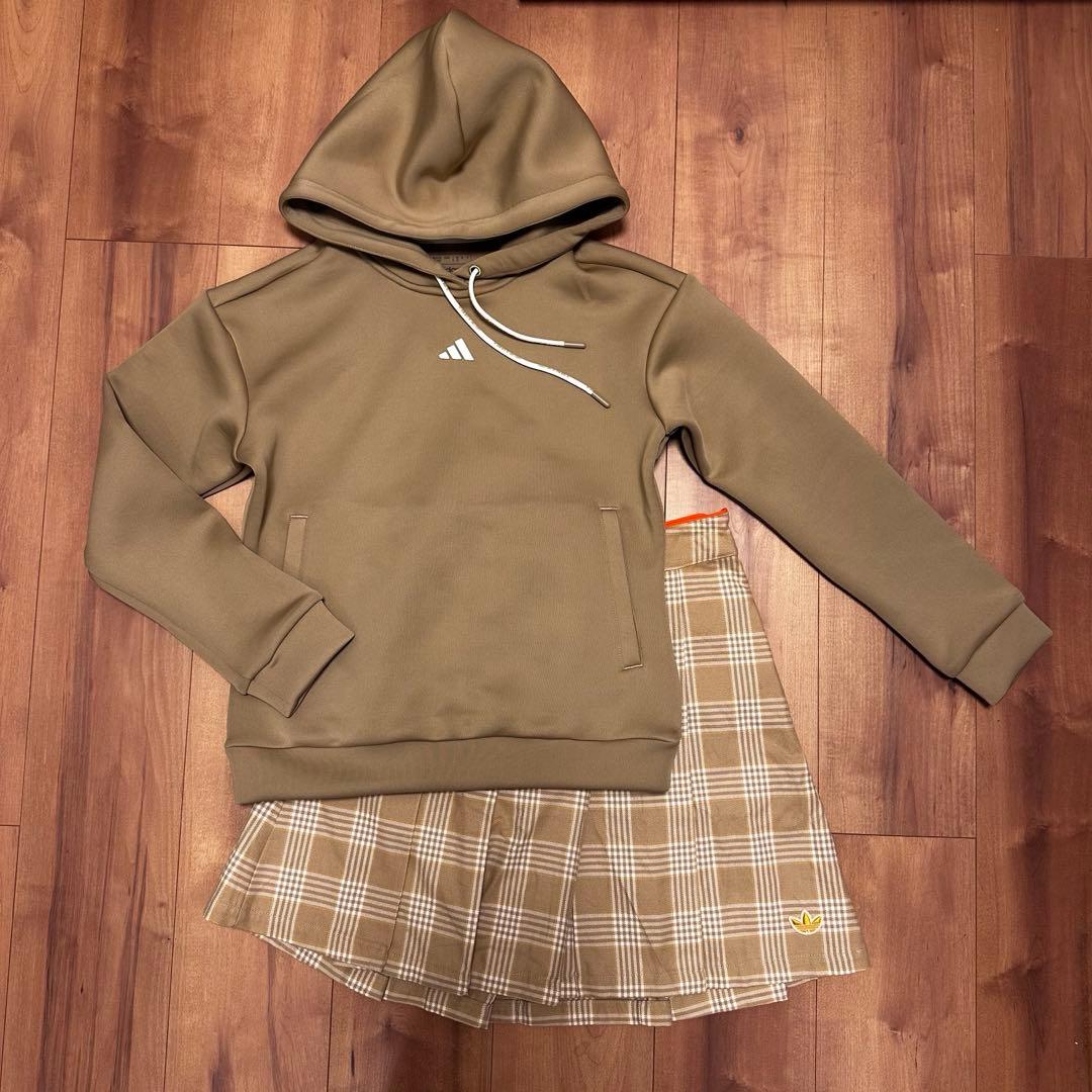 長袖パーカー　プリーツスカート　ダンボールニット　セットアップ　春秋冬　ベージュ le.coeur blanc｜ダンボールニットパーカー×スカートセット | Rakuten