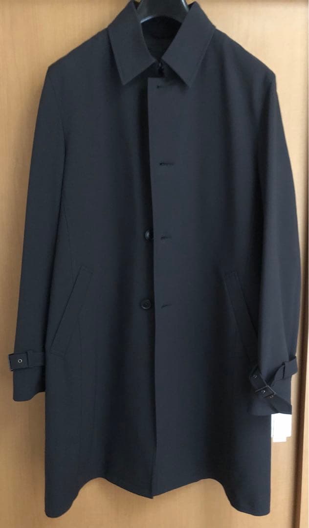 ☆AOKI☆未使用☆ストレッチステンカラーコート黒無地 ☆MAJI☆3L