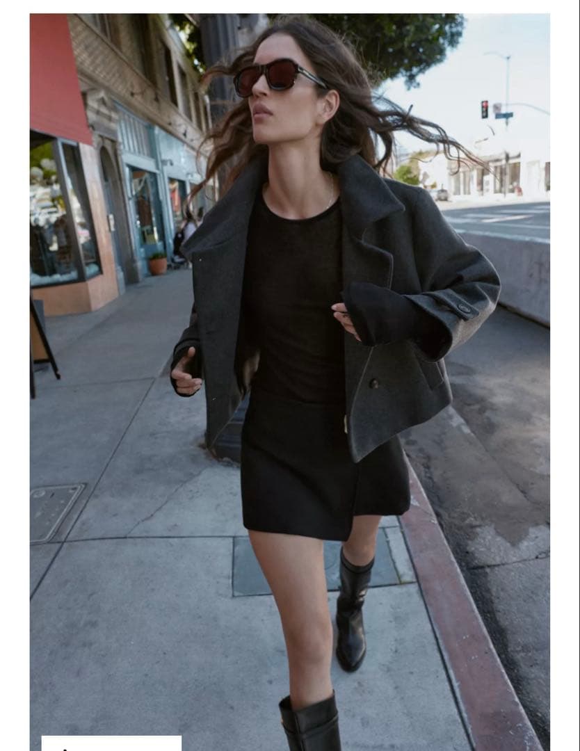 完売品⭐︎ZARA ハイネックショートコート S グレーマール - メルカリ