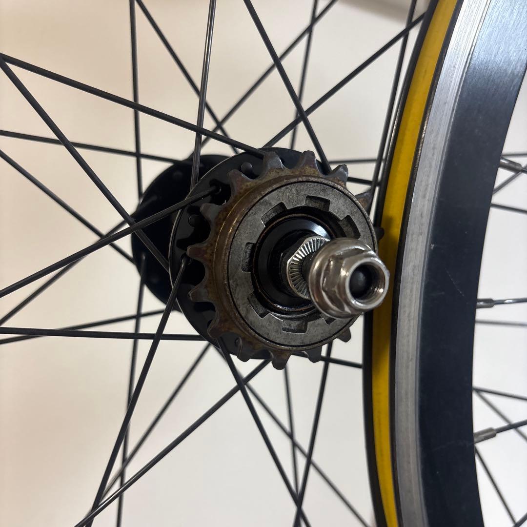 ピストバイク ホイール前後 フリーギア付き 中古