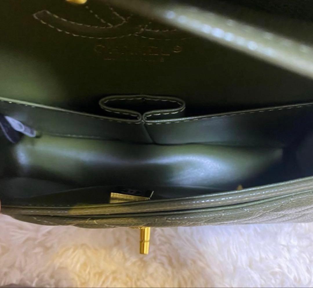 CHANEL チェーンバッグ マトラッセ グリーン ノベルティ