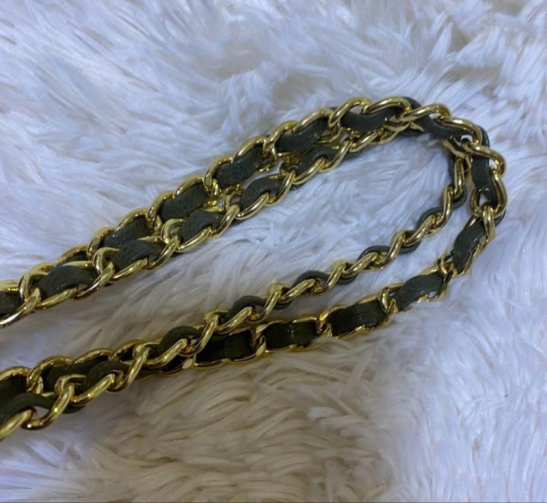 CHANEL チェーンバッグ マトラッセ グリーン ノベルティ