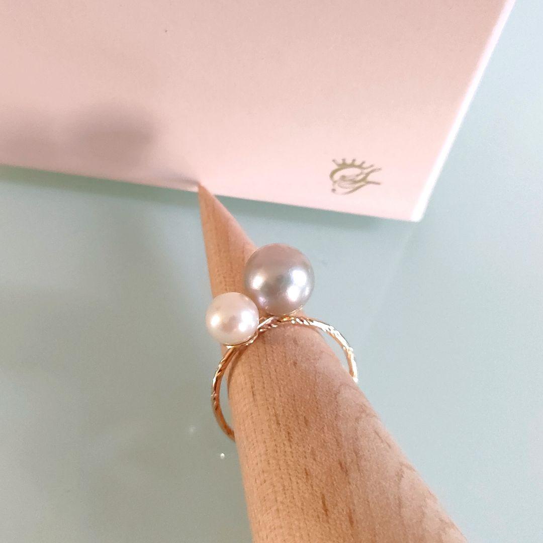 サマンサティアラ K10 YG 紗栄子 コラボ パール 真珠 リング 9号