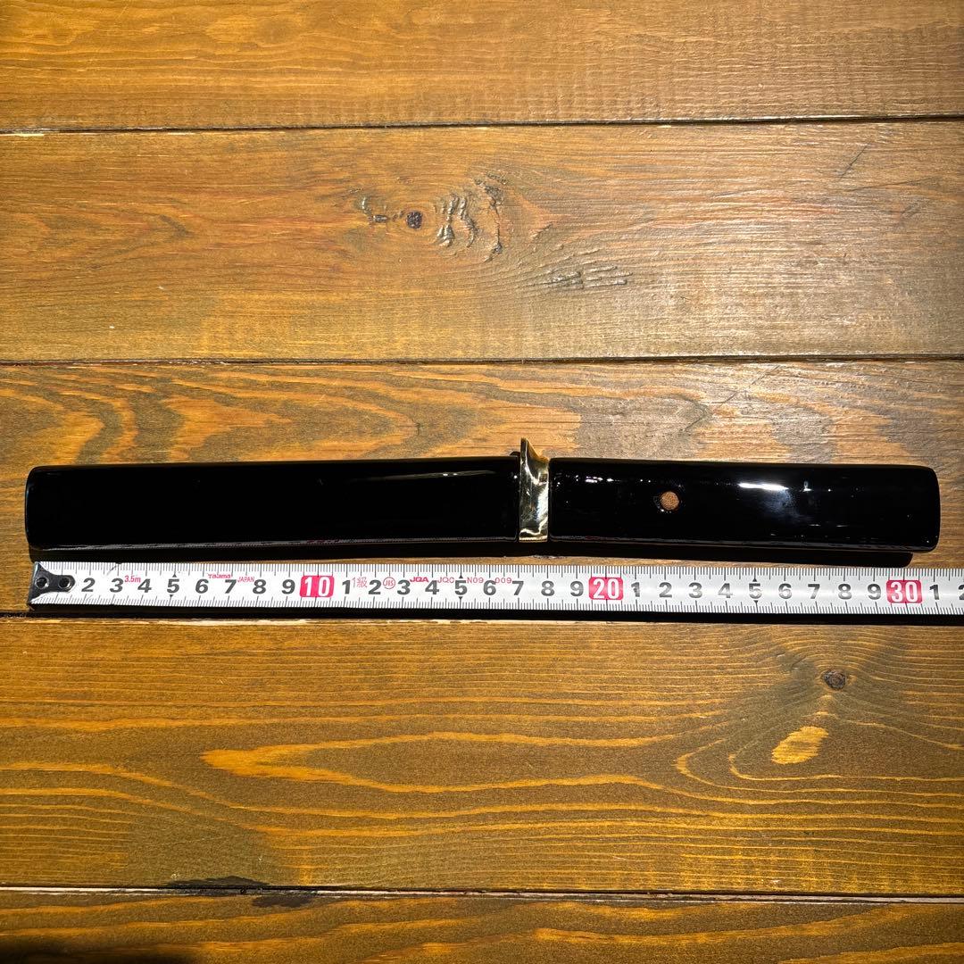 日本刀残欠クラフトナイフNo.57 大業物 和泉守国貞 切先 黒鞘
