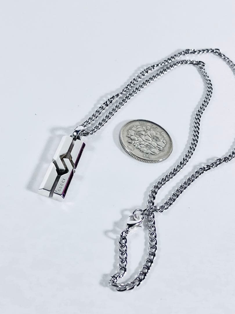 超美品】GUCCI ネックレス トップ＋社外喜平チェーン 925 男女兼用