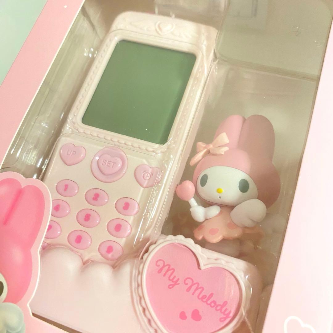 マイメロ サンリオ ガラケー形置き時計 時計 ガラケー - メルカリ