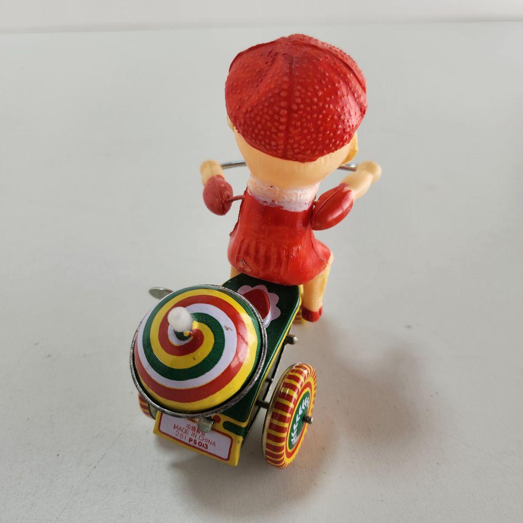 昭和レトロ ゼンマイ式 自転車小僧 ブリキのおもちゃ - メルカリ