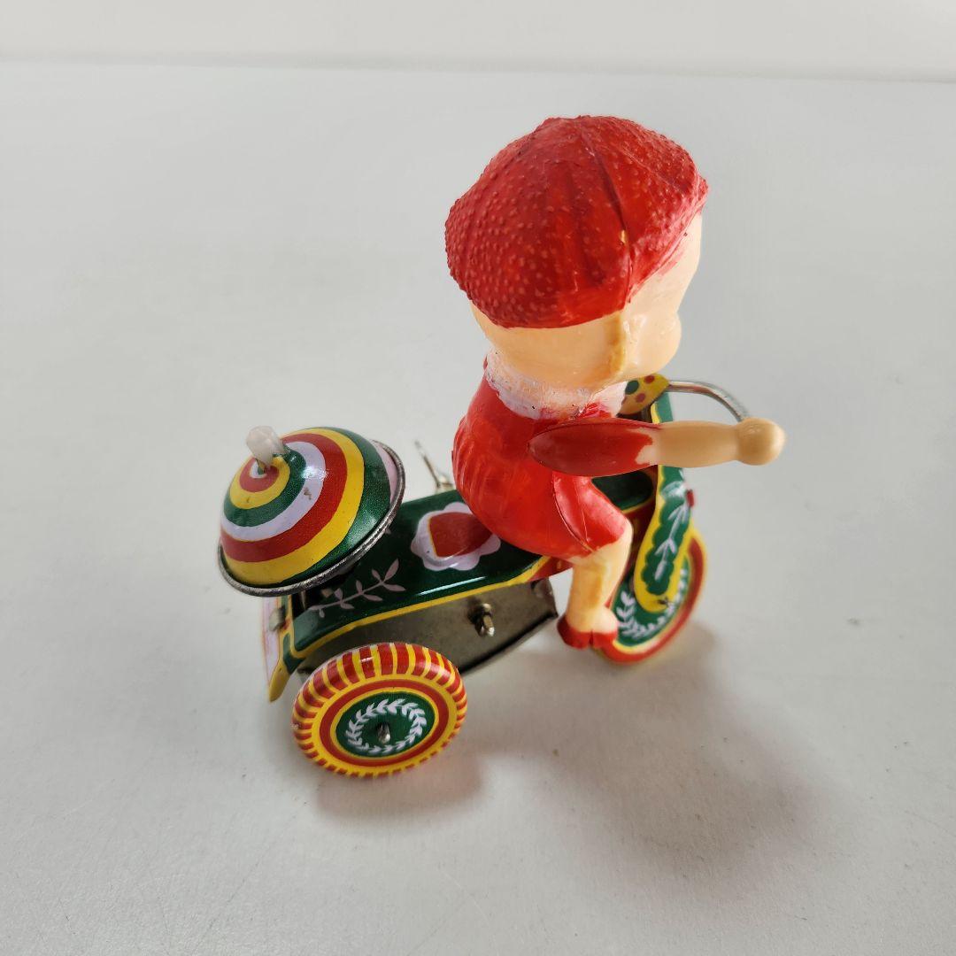 昭和レトロ ゼンマイ式 自転車小僧 ブリキのおもちゃ - メルカリ