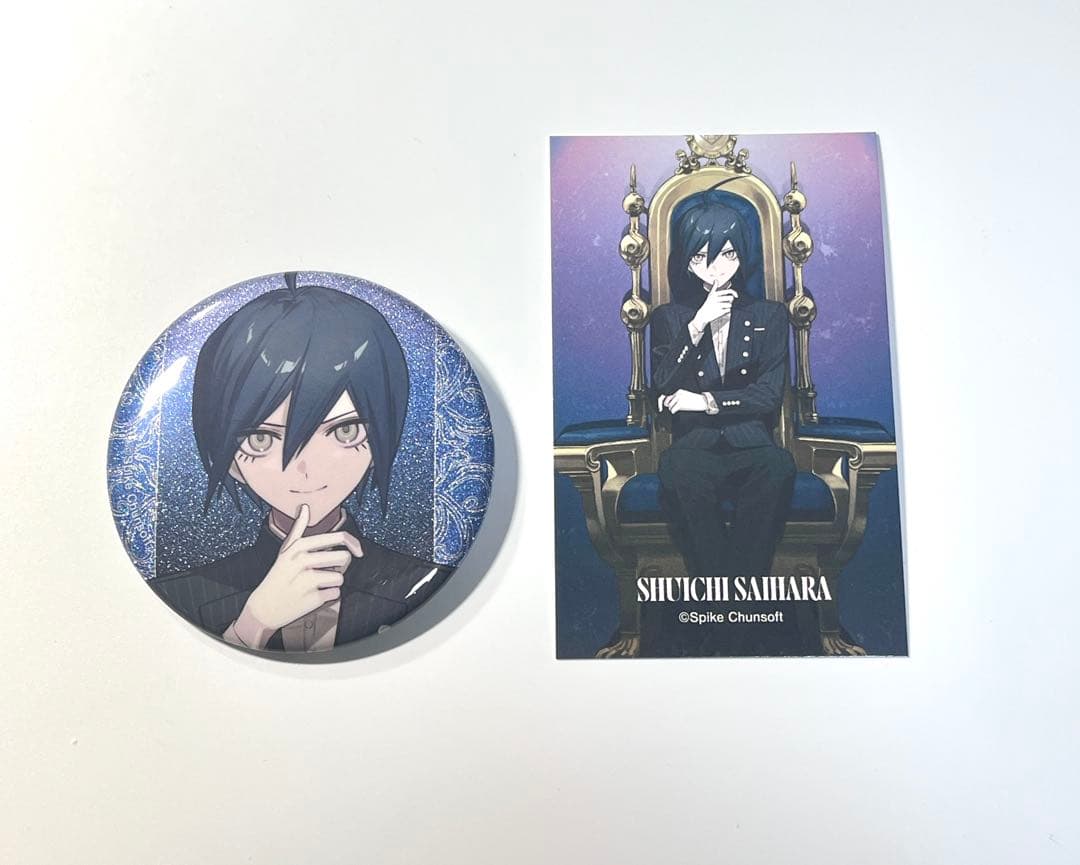 ダンガンロンパ 最原終一 玉座ver. 缶バッジ イラストカード およ