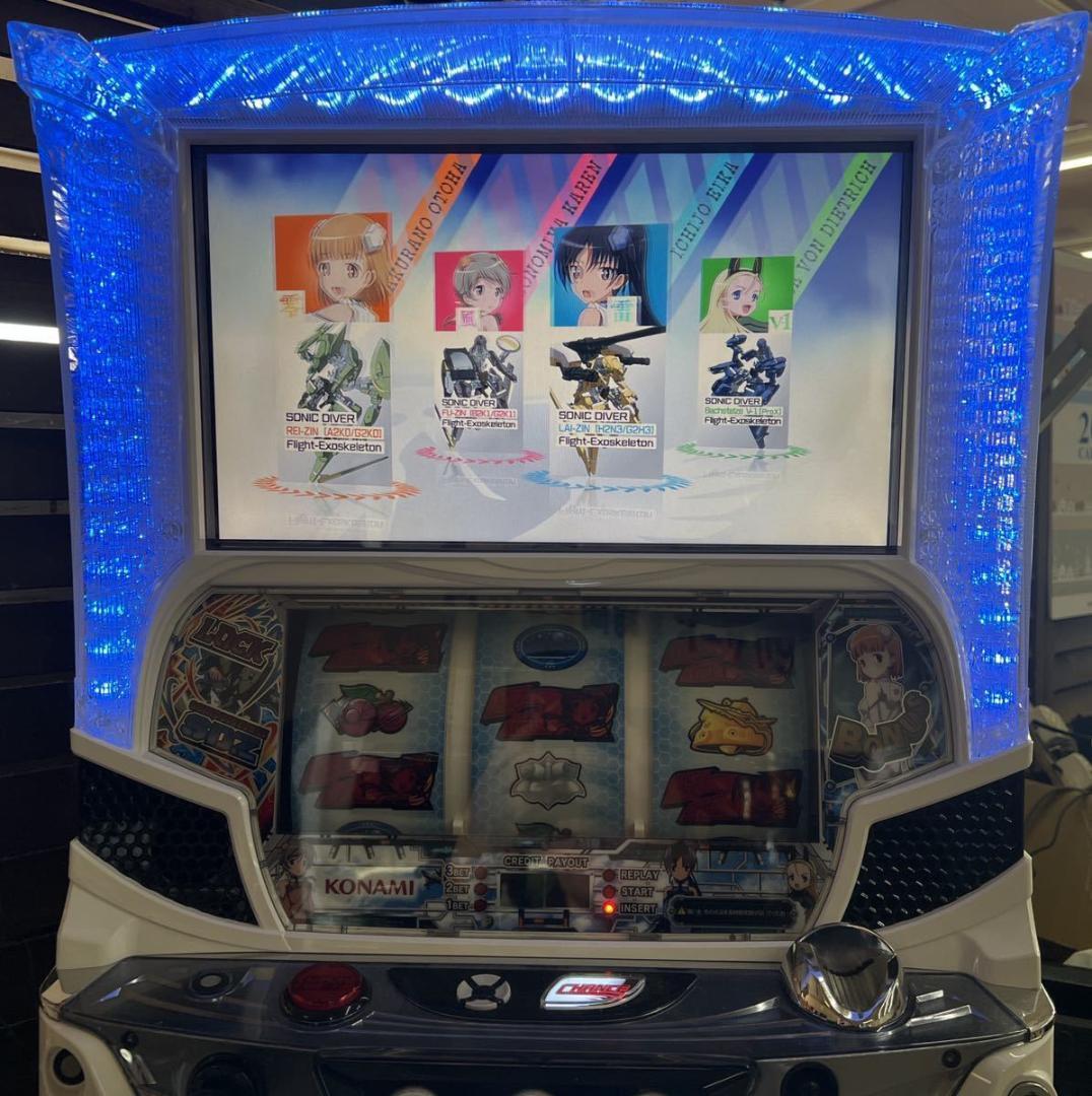 【パチスロ実機】コナミ★スカイガールズ 〜ゼロノツバサ〜【不要機付】