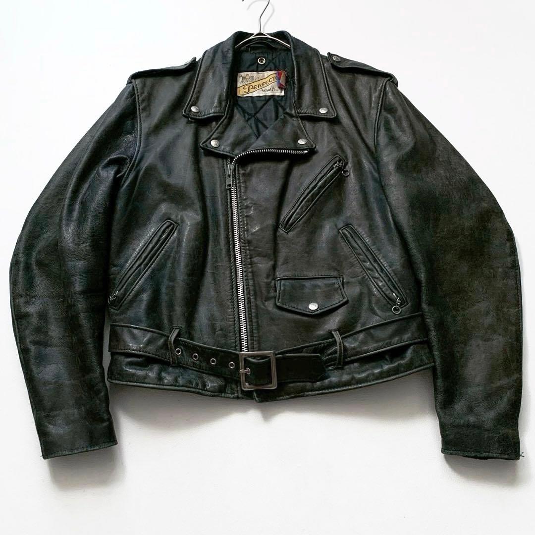 USA製】Schott 618 ダブルライダース ジャケット 40 ブラック - メルカリ