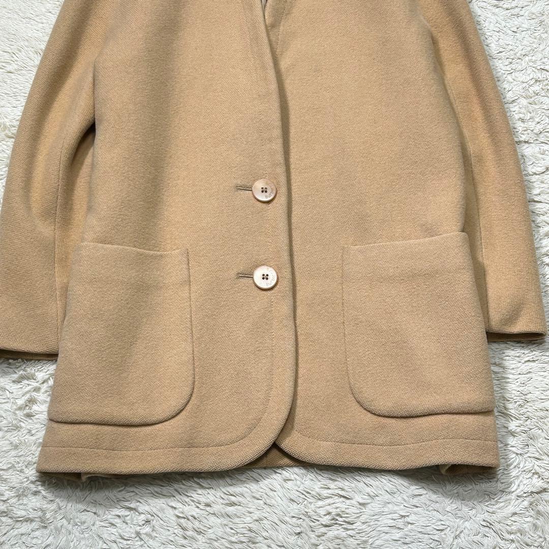 ビンテージ Burberrys アンゴラ カシミヤ混ノーカラーコート ベージュ