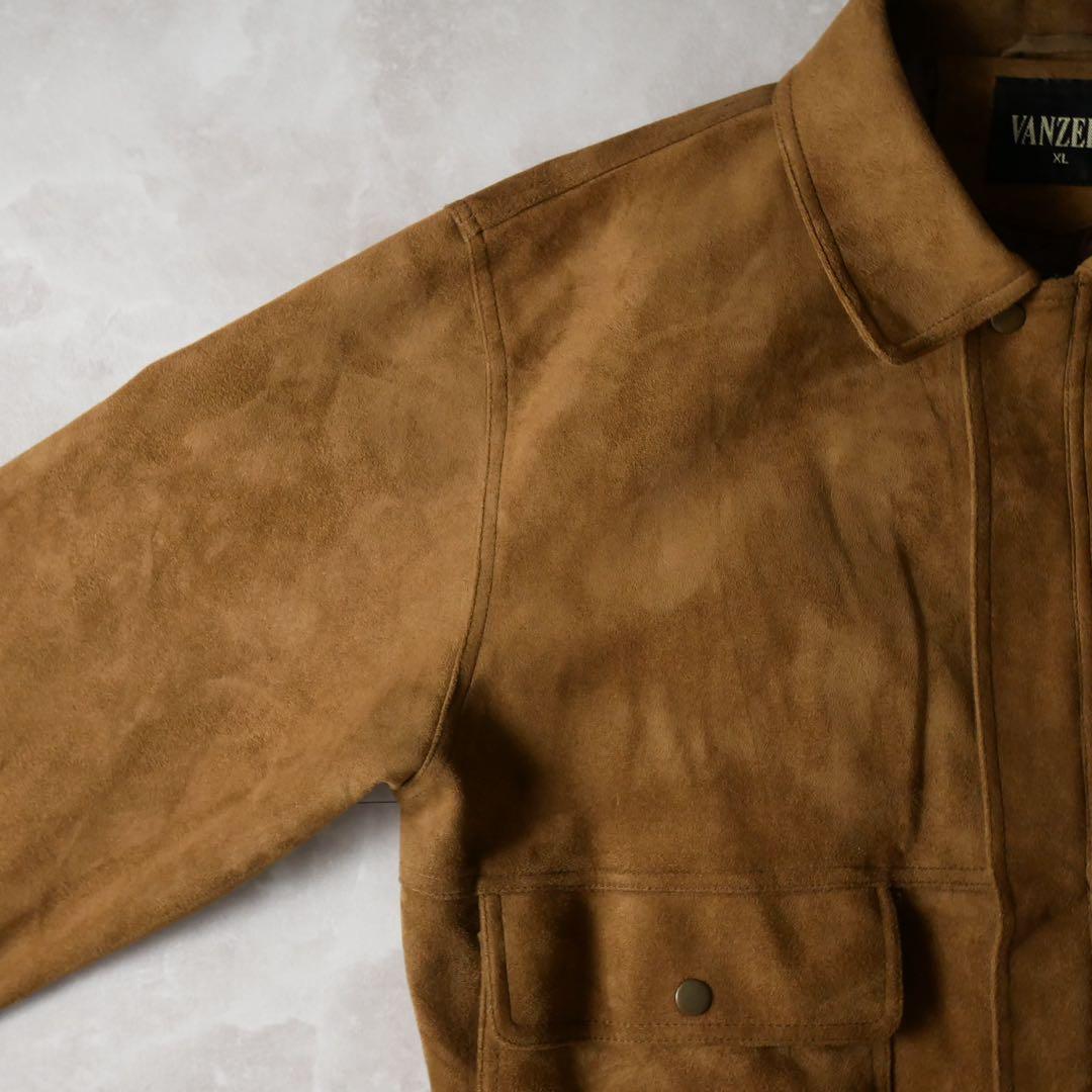 ユーロ A2 スエードレザージャケット キャメル XL - メルカリ