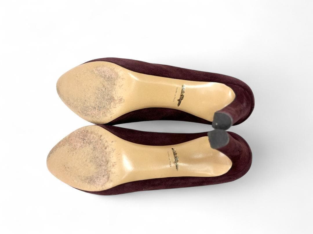 極美品 フェラガモ スエード パンプス ボルドー 5C 22.5cm