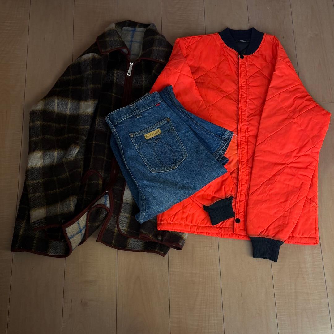 60s 70s ヴィンテージ まとめ売り 3着 セット ジャケット デニム us 70s USA製 デニムジャケット リメイク ヴィンテージ 再構築 42 S