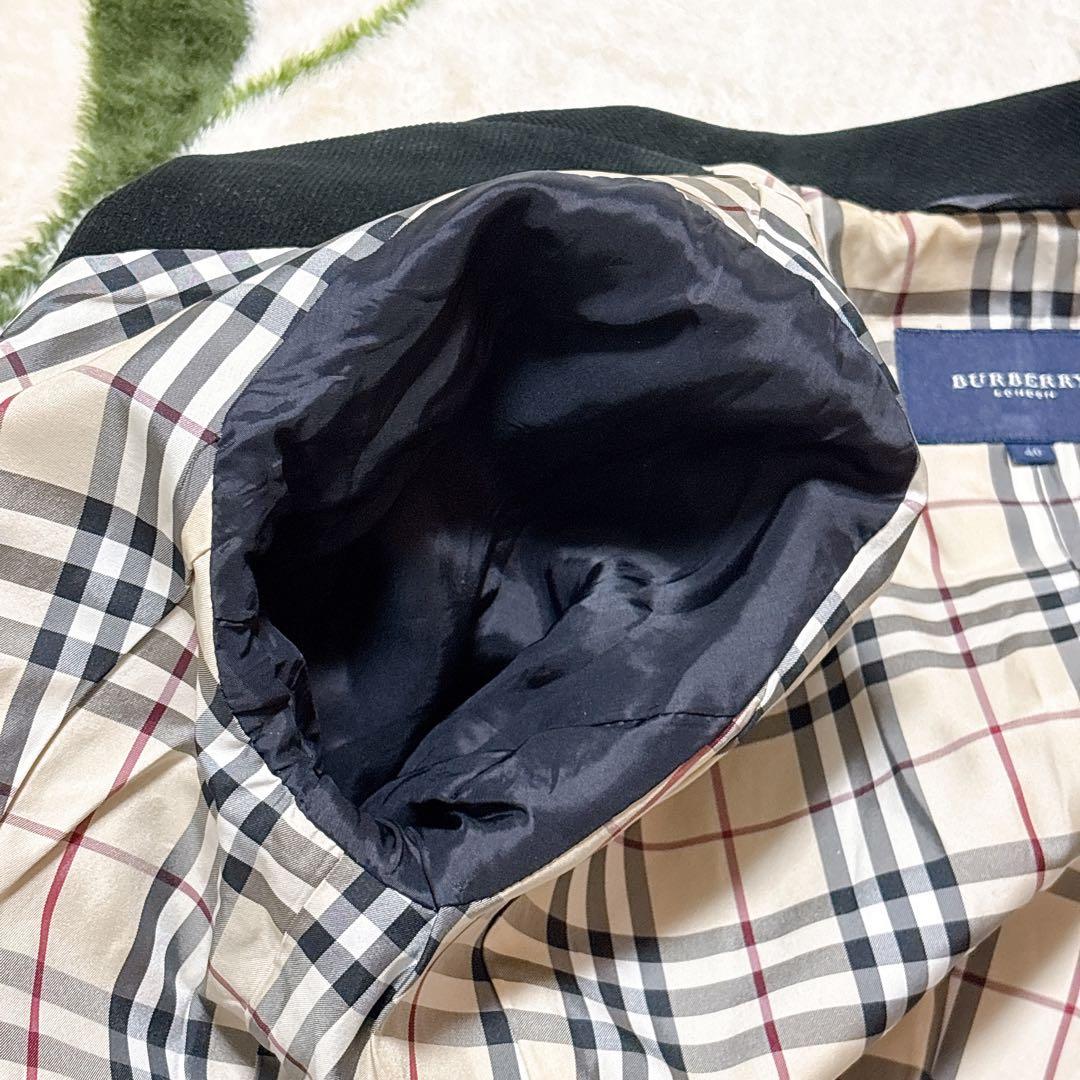 バーバリーロンドン コーデュロイジャケット ノバチェック ブラック