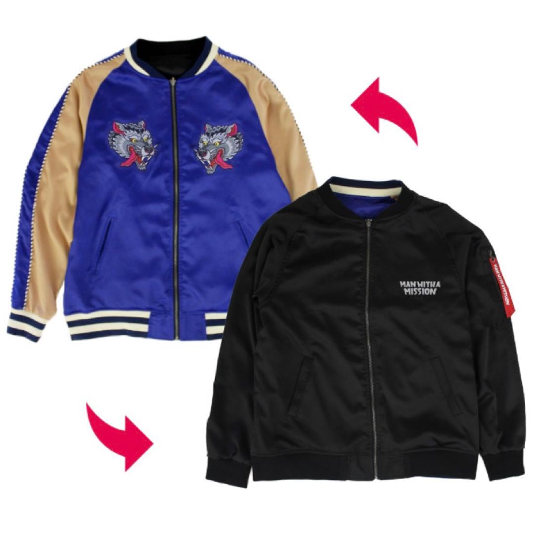 MAN WITH A MISSION スカジャン ネイビー Mサイズ