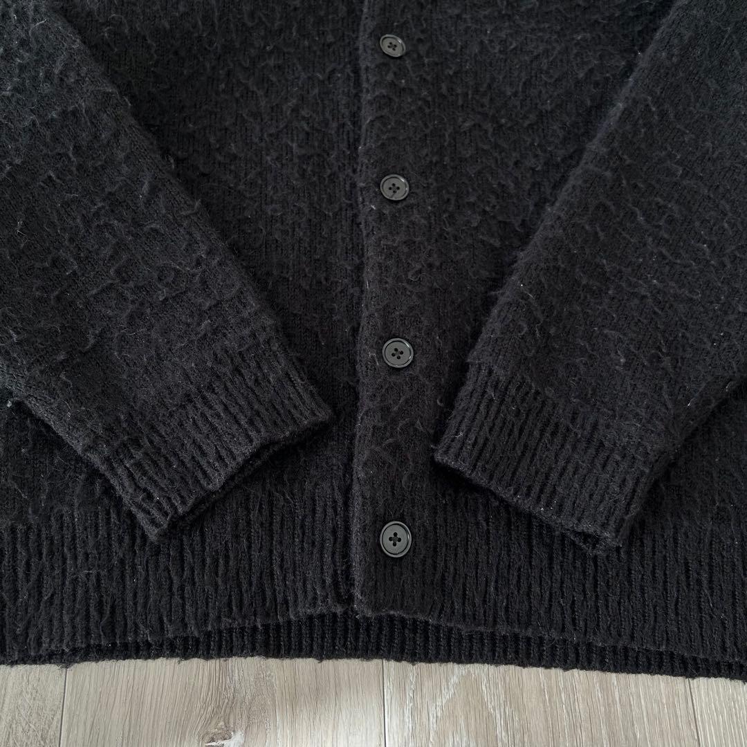 BEAMS ビームス シャギー ニット カーディガン 黒 M 毛長 モケモケ