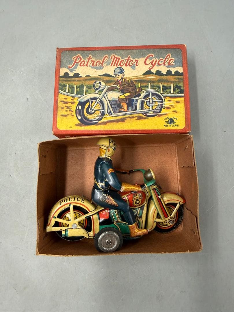 青柳商店ブリキ　POLICEPATROLMOTORCYCLE 警察バイク レトロ