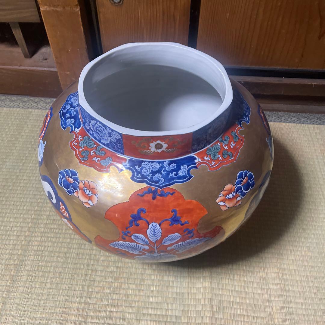 金色装飾の陶器の壺 大型 壺の通販｜glewmarket.com