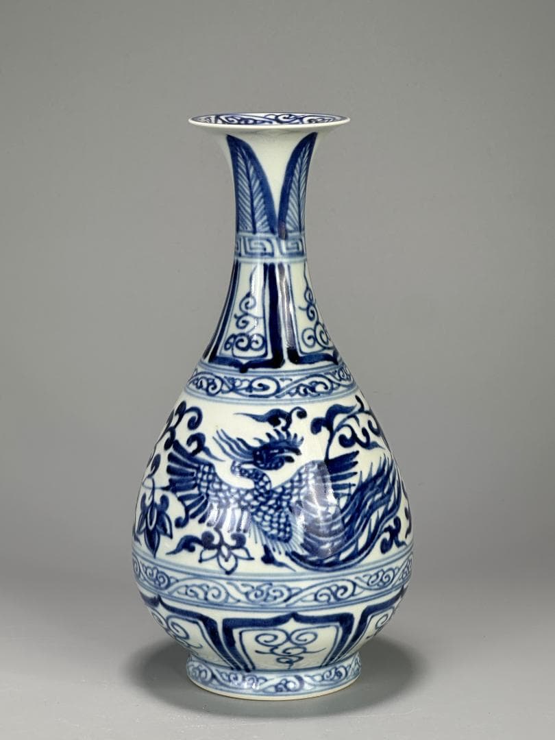 青花鳳凰文花瓶　染付花瓶　花器　華道具　花入　唐物 香蘭社『染付桐鳳凰花瓶』 | 東京書芸館公式通販ウェブサイト - 国内外