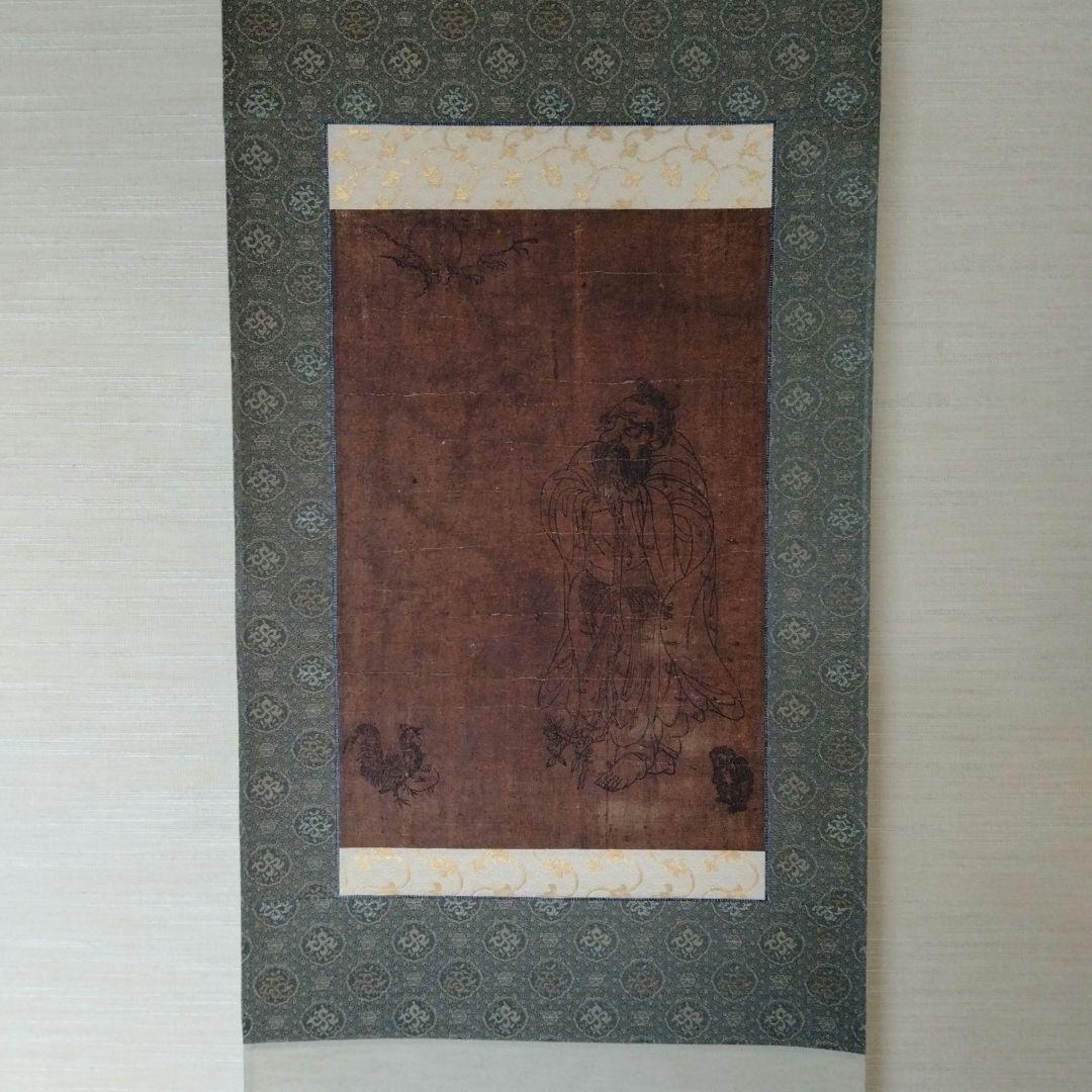 最終値下げ　中国骨董【明の時代孔子造像】昔中国文物商店にて購入旧蔵した水墨画掛軸 最終値下げ 中国骨董【明の時代孔子造像】昔中国文物商店にて購入旧蔵