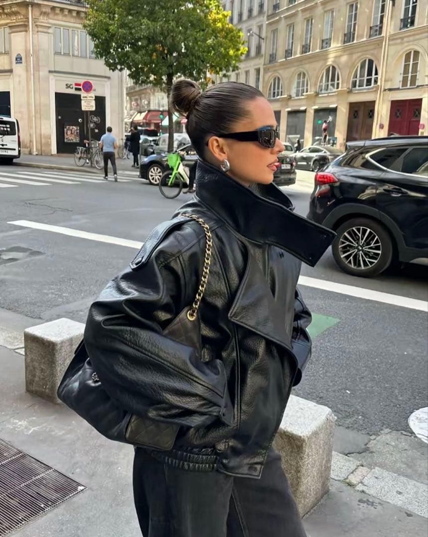 ZARA フェイクレザー ジャケット Lサイズ 新品未使用 - メルカリ