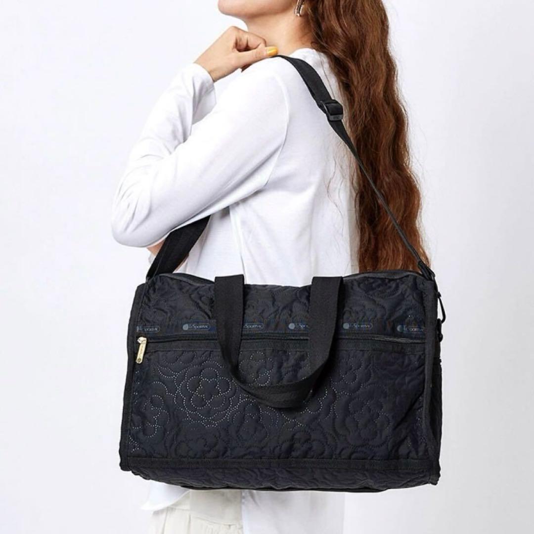 レスポートサック ボストンバッグ ブラック パフィーブロッサムズ 黒