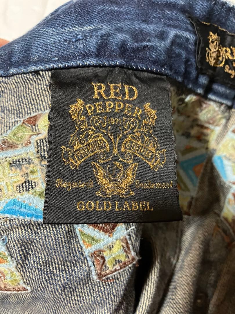 レッドペッパー y2k 平成ギャル 刺繍 フェード ブーツカットデニム26