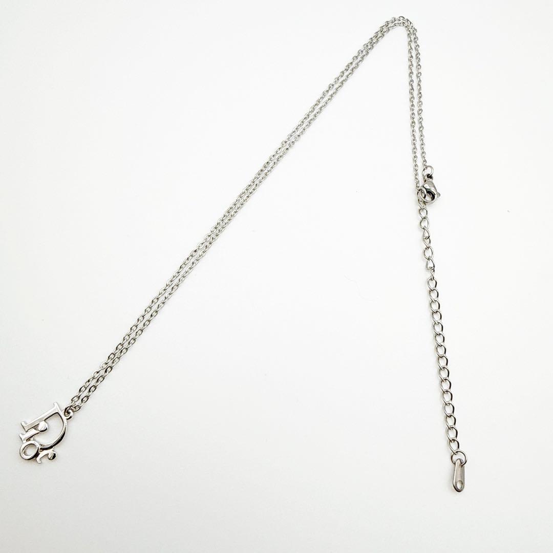 2971-1 極美品✨ Dior ネックレス CD ロゴ 希少 シルバー