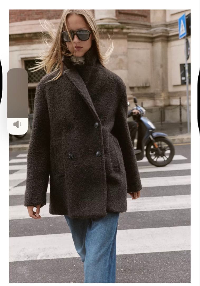 ZARAブークレダブルブレスト ミディ丈コートSサイズ - メルカリ