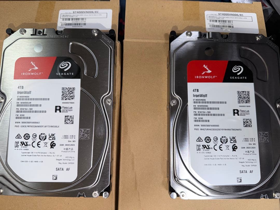 美品 Seagate IronWolf nas用 HDD 4TB 2台 起動6回 - メルカリ