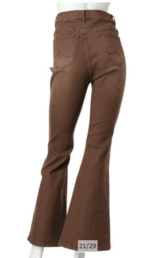 【まゆまゆ】【新品】　美脚セミフレアデニムパンツ 　リランドチュール