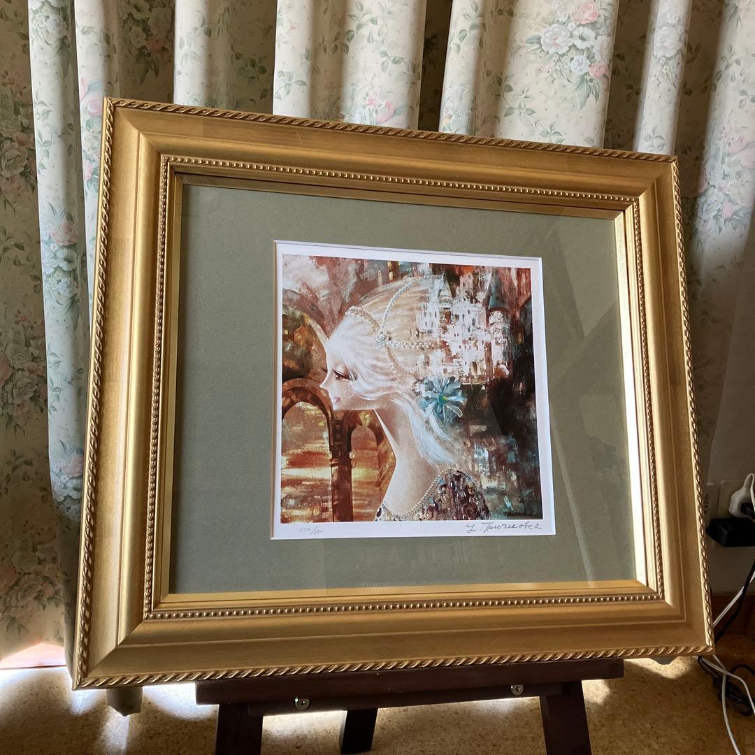 鶴岡義雄　マドモアゼル　リトグラフ　絵画 鶴岡義雄「マドモアゼル」買取実績 | 美術品・絵画買取センター