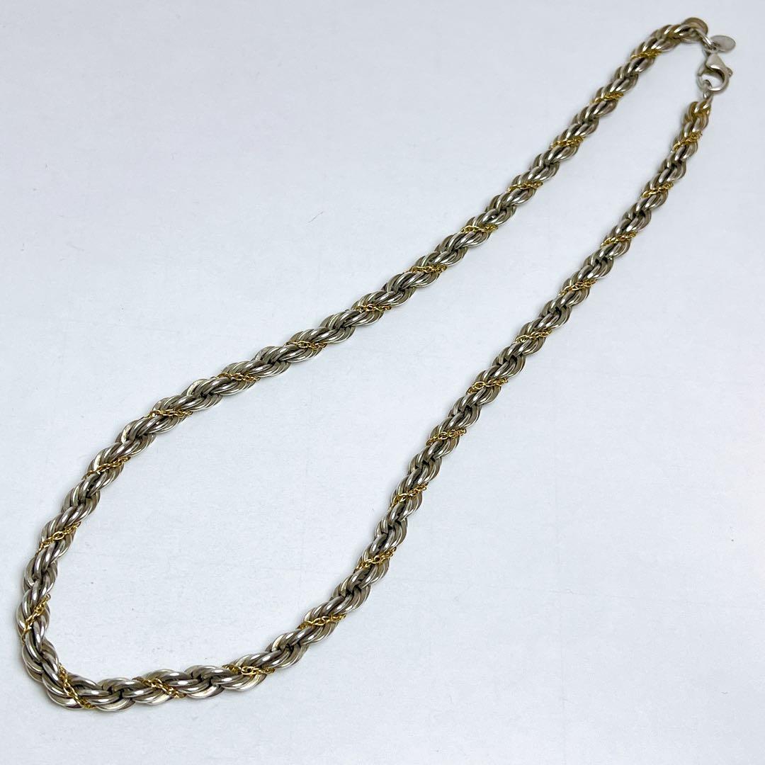 ティファニー 太め スクリュー ツイスト コンビ ネックレス 925 14K